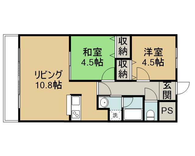 TOTHEMOON(2LDK/3階)の間取り写真