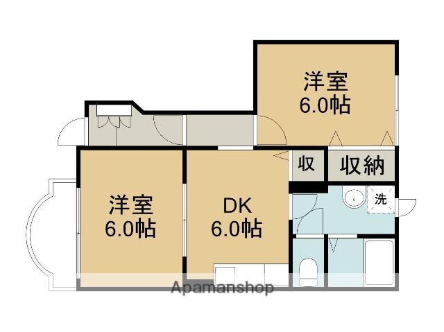 ペンサミエント(2DK/1階)の間取り写真