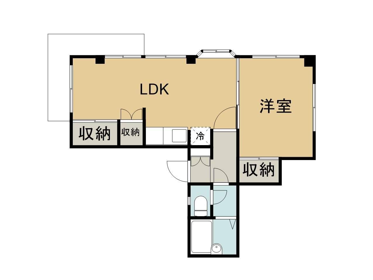 ハイツいせきD棟(1LDK/3階)の間取り写真