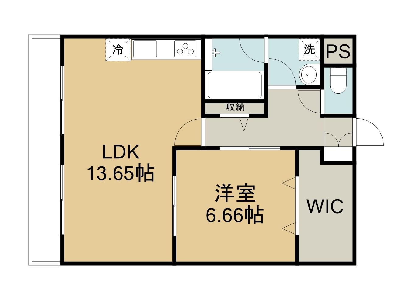 コアコート松並(1LDK/1階)の間取り写真