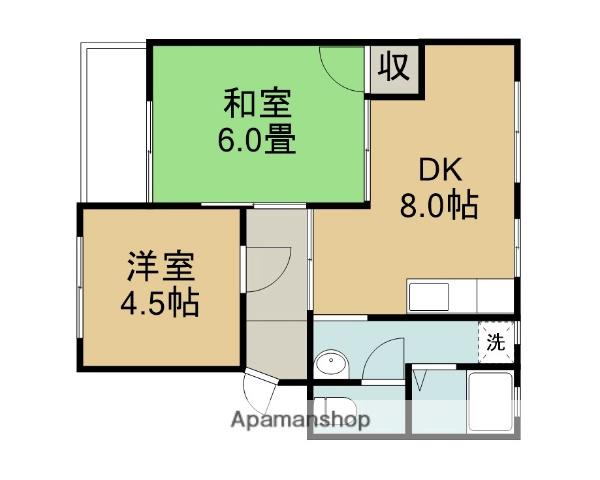 前川マンション(2DK/1階)の間取り写真