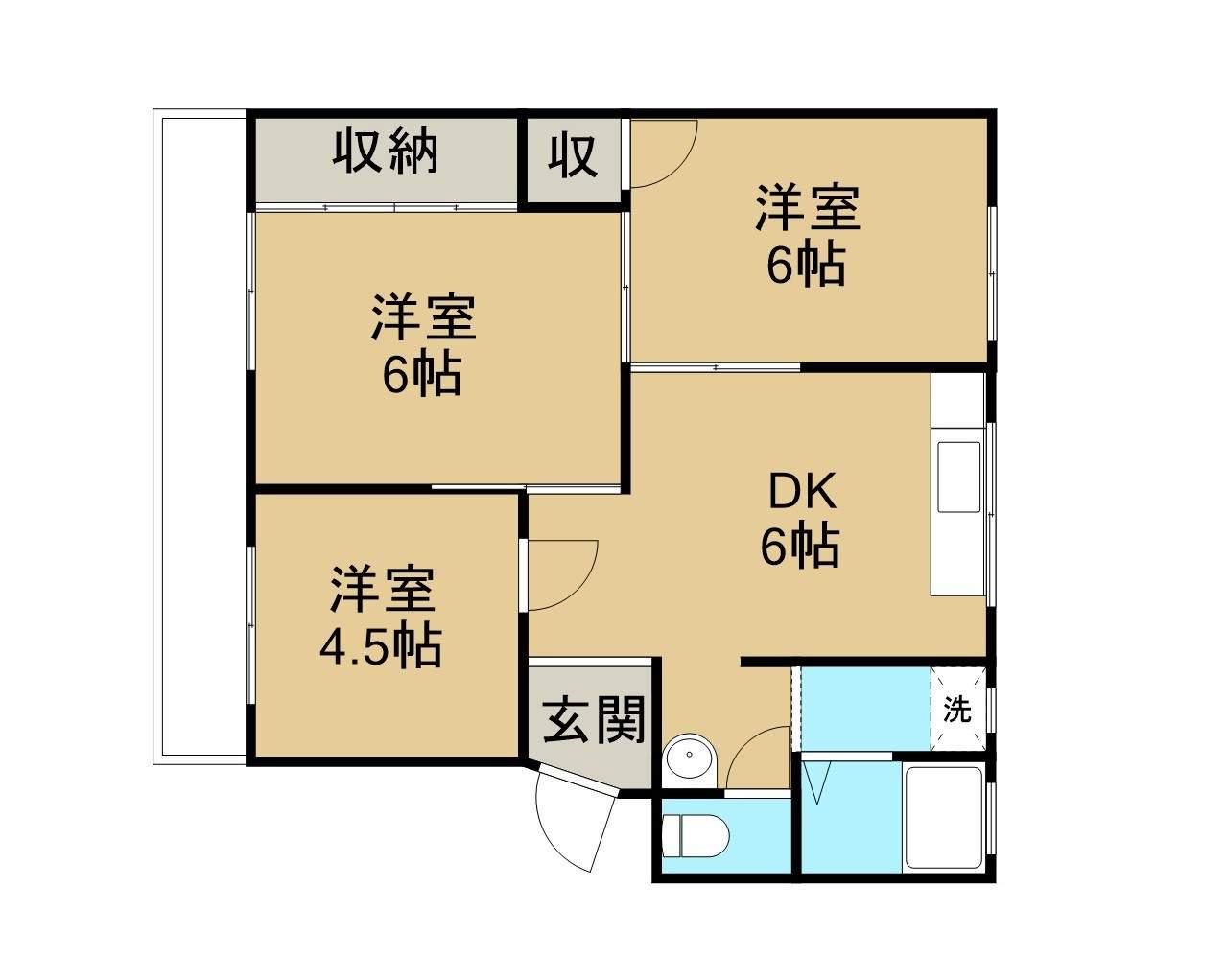前川マンション(3DK/2階)の間取り写真
