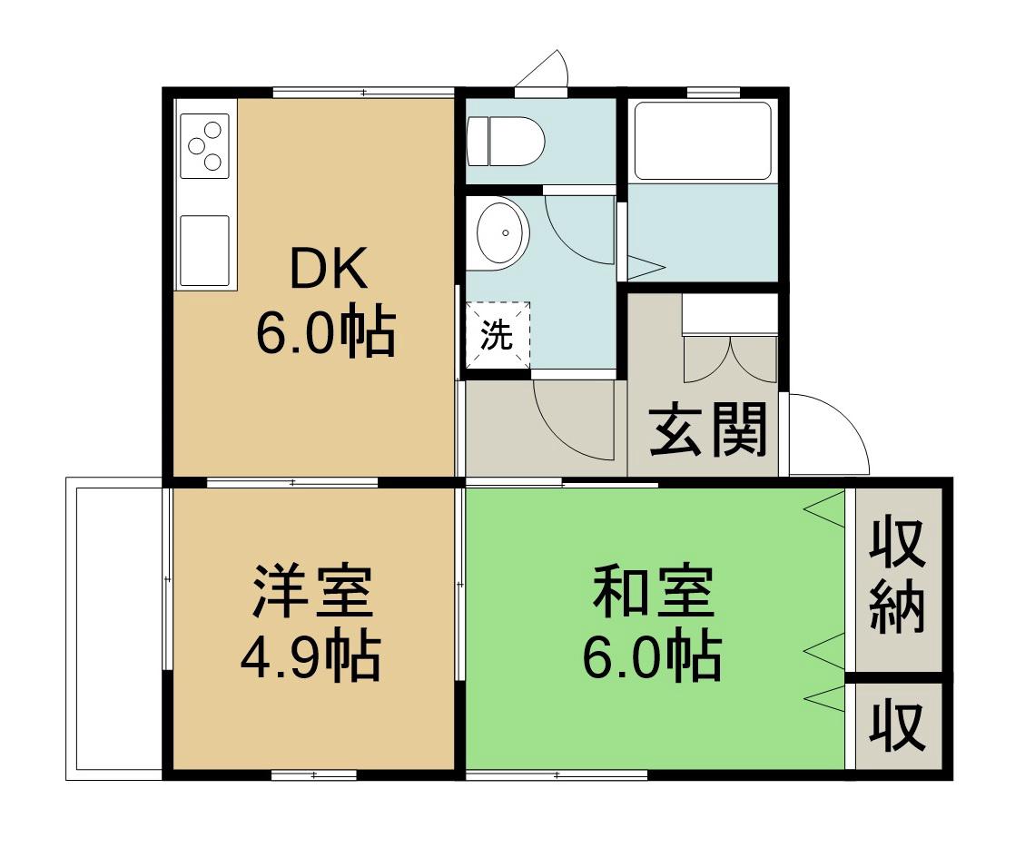 スウェットハウス(2DK/2階)の間取り写真