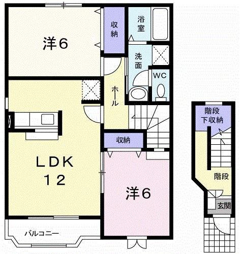 アネーロ(2LDK/2階)の間取り写真