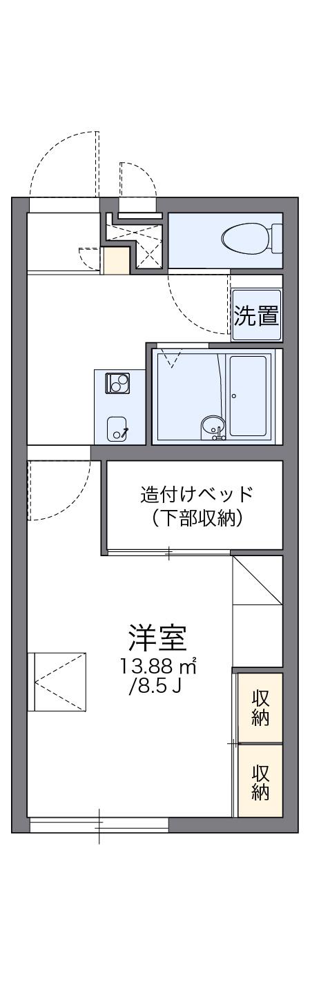 レオパレスラムール(1K/1階)の間取り写真