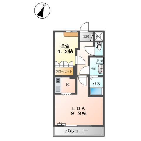 パルエス(1LDK/2階)の間取り写真