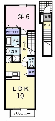 パストラルハウスフォー(1LDK/2階)の間取り写真
