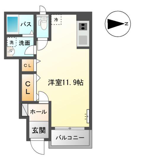 アプレシオ(ワンルーム/1階)の間取り写真