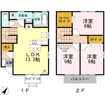 マルベリーガーデン　Ｂ棟(3LDK)の間取り写真