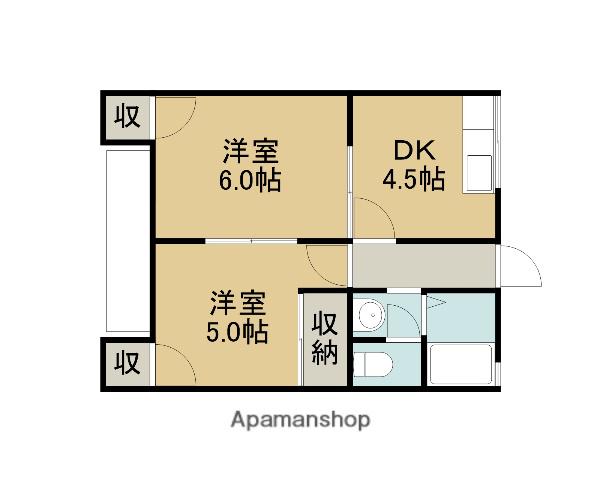 あさひハイツ(2K/2階)の間取り写真