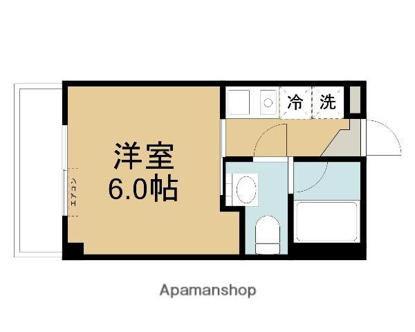 ラッフルズ(ワンルーム/2階)の間取り写真