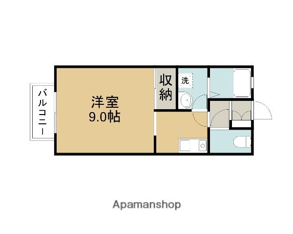 ユウ・ハイツB(ワンルーム/1階)の間取り写真