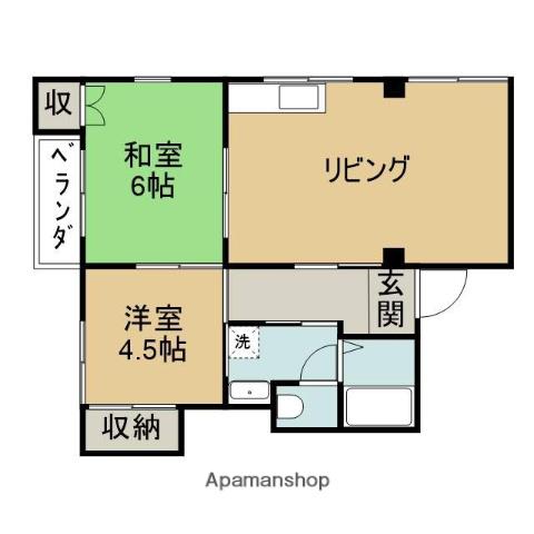 メゾンミヨシ(2LDK/3階)の間取り写真
