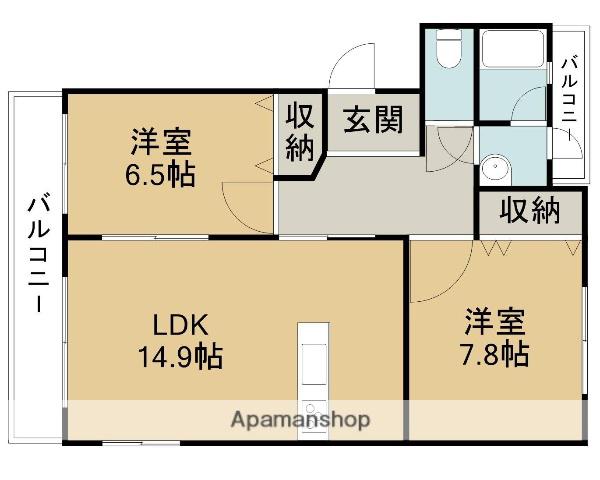 グレイスコート(2LDK/3階)の間取り写真