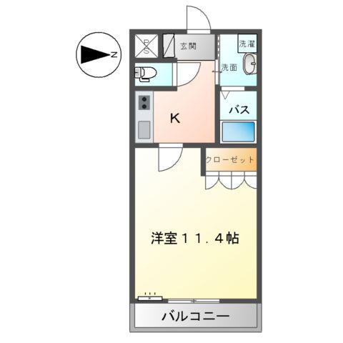 グランチェスタ(1K/2階)の間取り写真
