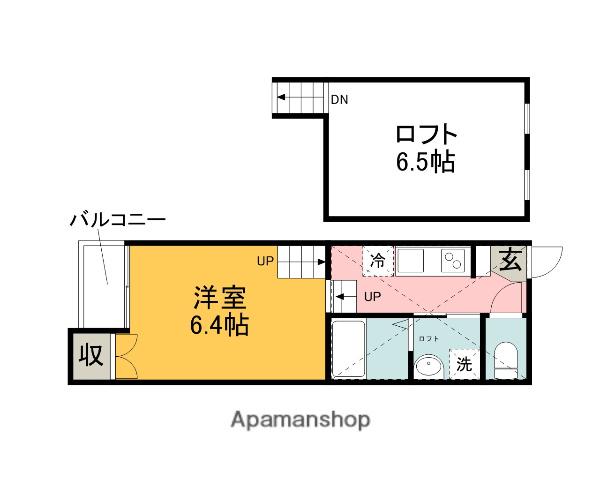 ALPHA THE PREMIER(ワンルーム/2階)の間取り写真