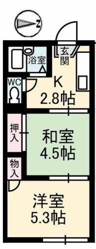 ヴィラファボーレ(2K/1階)の間取り写真