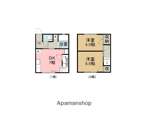 メゾネット青谷(2DK/1階)の間取り写真