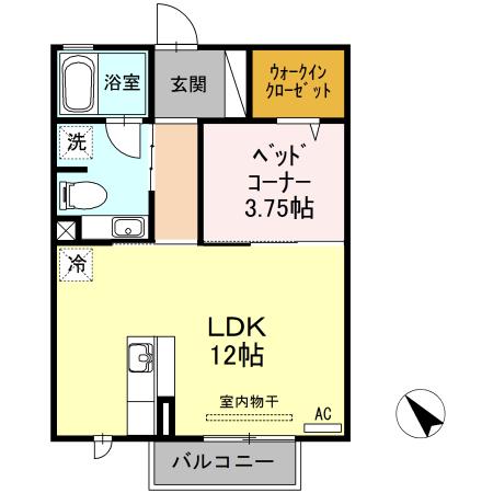 POPO・ベルグ(1LDK/2階)の間取り写真