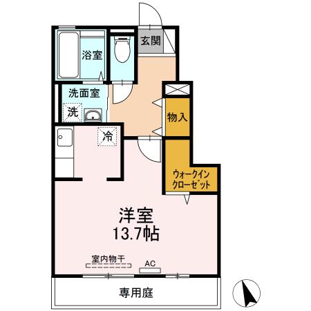 エスト パレ(ワンルーム/1階)の間取り写真