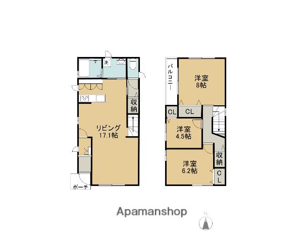山陰本線 鳥取大学前駅 徒歩11分 2階建 築7年(3LDK)の間取り写真