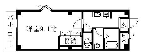 ディア・コート(1K/2階)の間取り写真