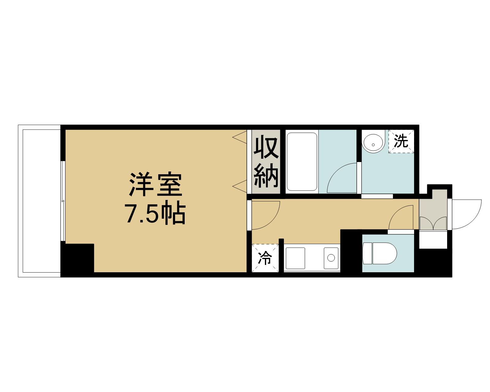 山陰本線 鳥取駅 徒歩32分 6階建 築24年(1K/2階)の間取り写真