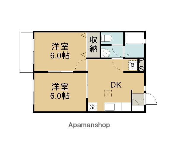 ファミリーコートKB(2DK/1階)の間取り写真