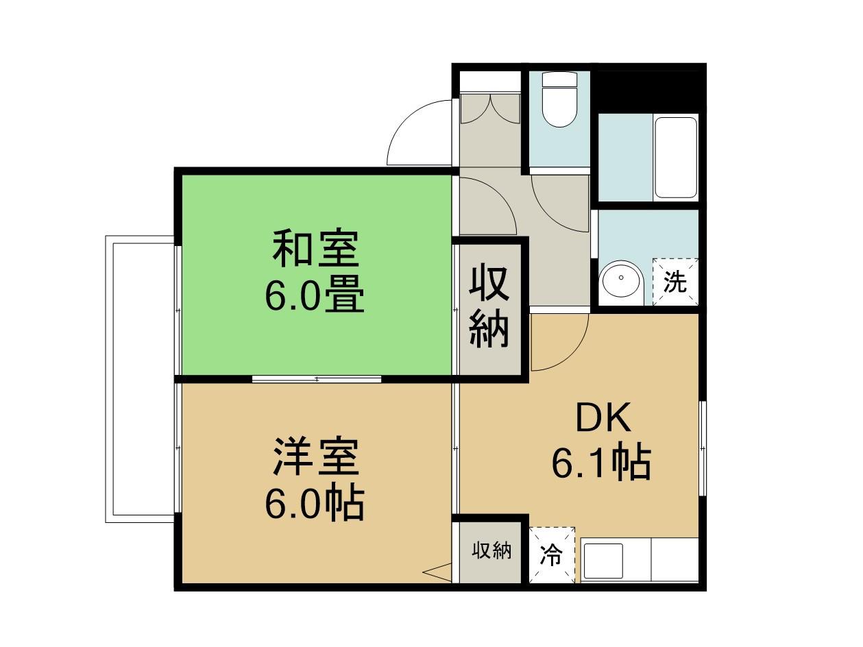 オリジナル861(2DK/2階)の間取り写真