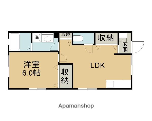 メゾン安長(1LDK/1階)の間取り写真