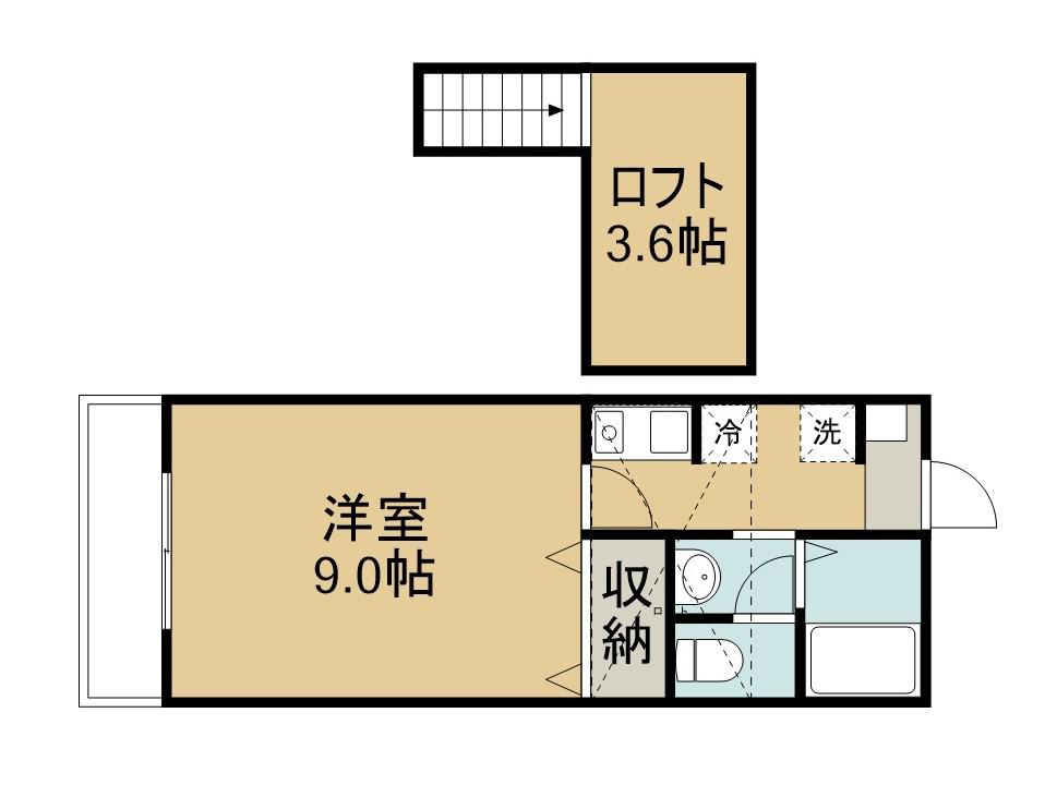 メゾンたじま(1K/2階)の間取り写真