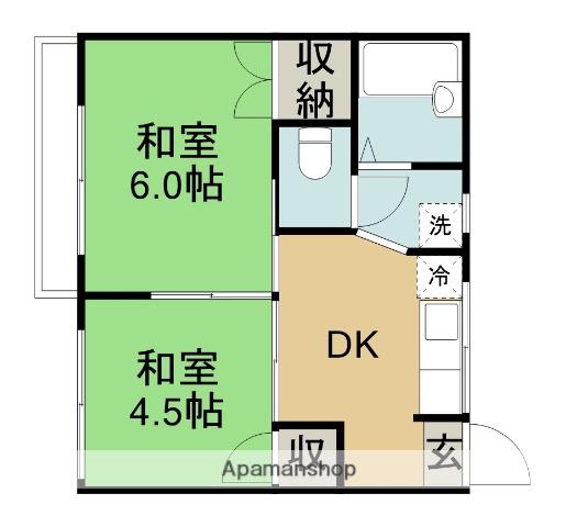 フォーブル中町(2DK/2階)の間取り写真