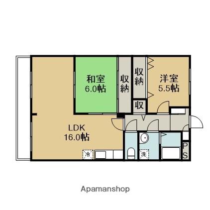 ヴェルドミール・F(2LDK/4階)の間取り写真