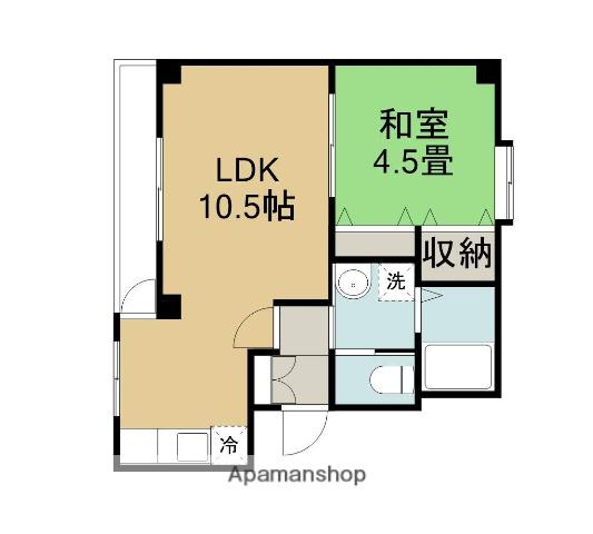 山陰本線 鳥取駅 徒歩38分 3階建 築53年(1LDK/3階)の間取り写真