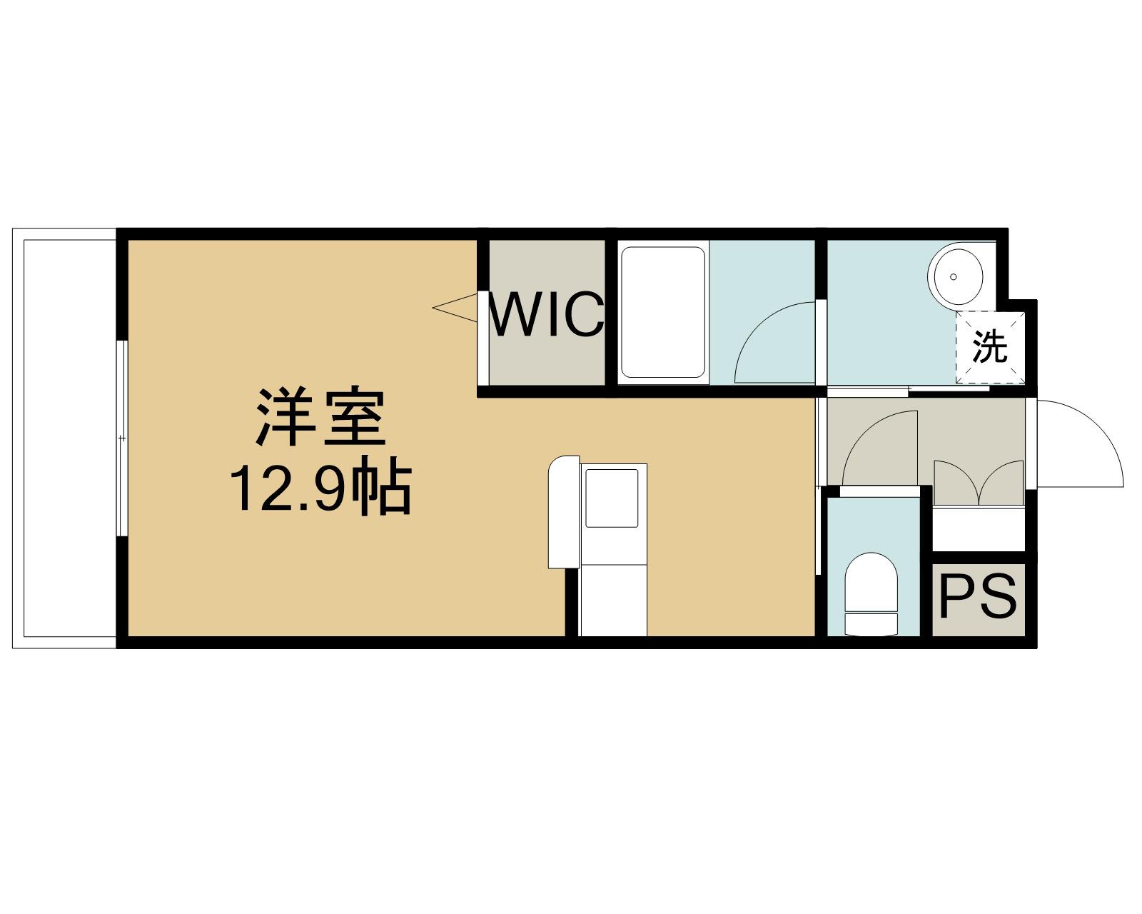 サンテラス安長(ワンルーム/1階)の間取り写真