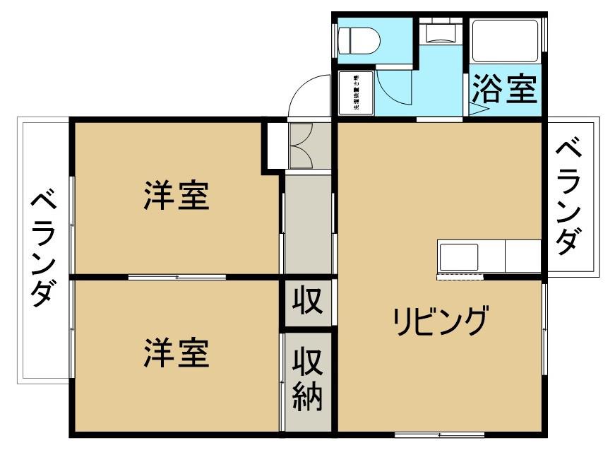 メゾニティ山本(2LDK/1階)の間取り写真