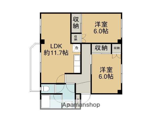 ハイツいせきD棟(2LDK/3階)の間取り写真