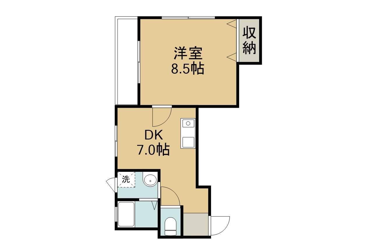 コーポ前田(1DK/2階)の間取り写真