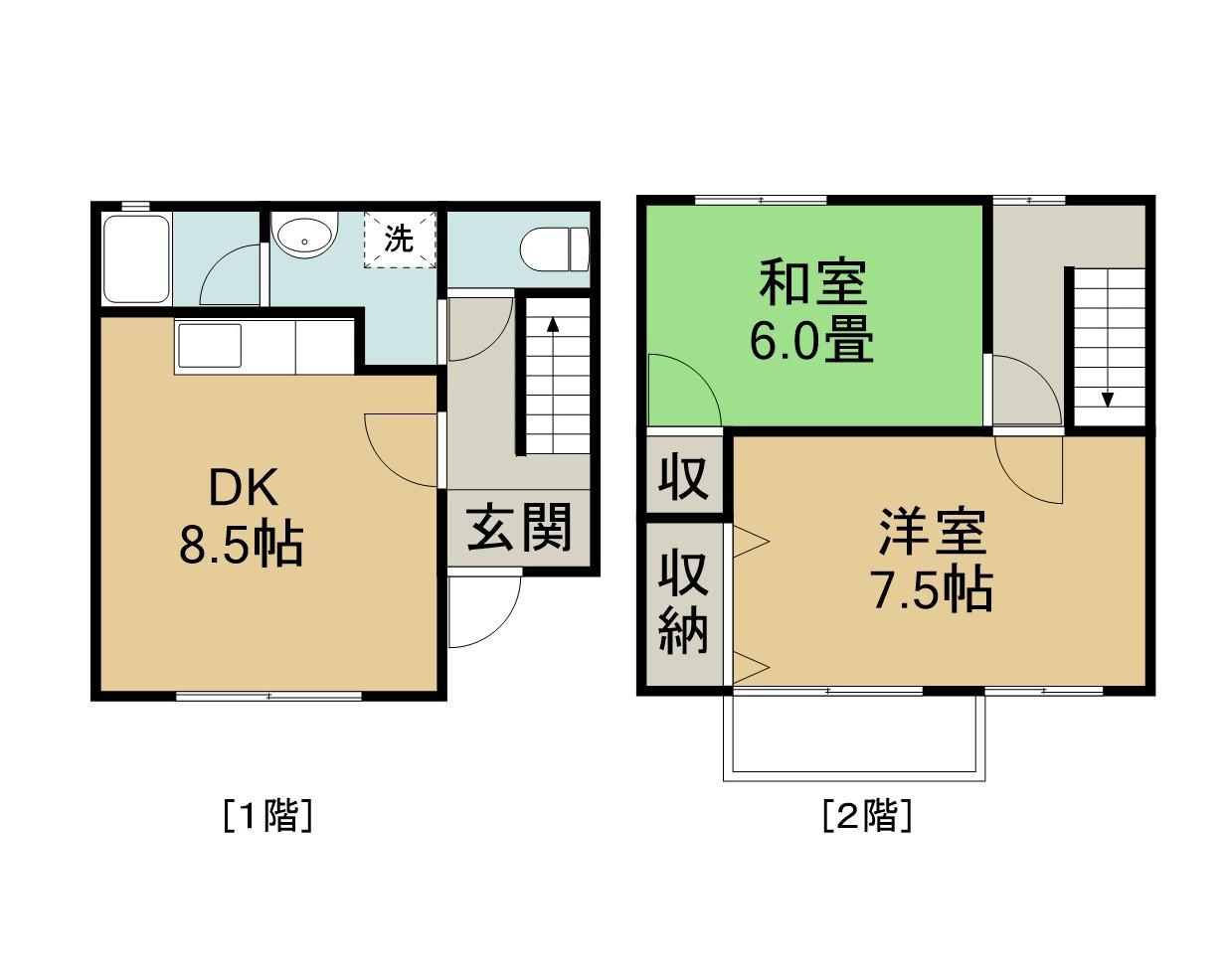 メゾン瀧山GH(2DK/1階)の間取り写真