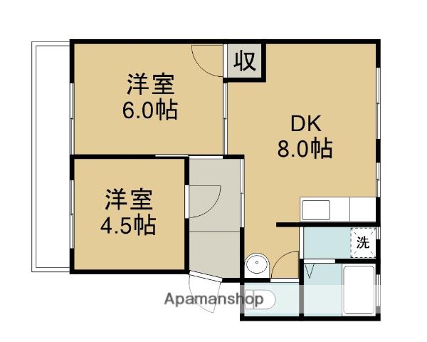 前川マンション(2DK/3階)の間取り写真