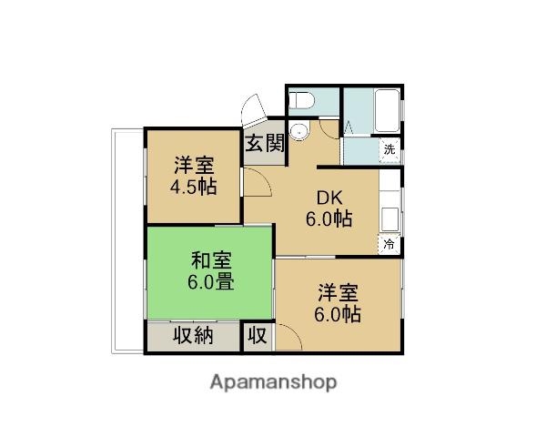 前川マンション(3DK/3階)の間取り写真