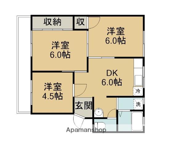 前川マンション(3DK/3階)の間取り写真