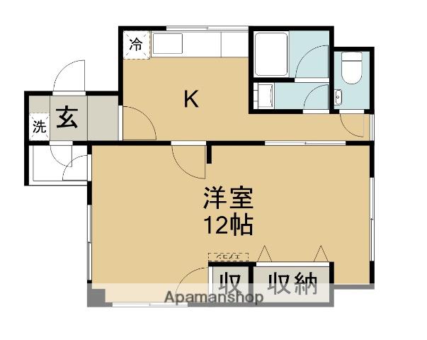 グランドール若桜(1K/9階)の間取り写真