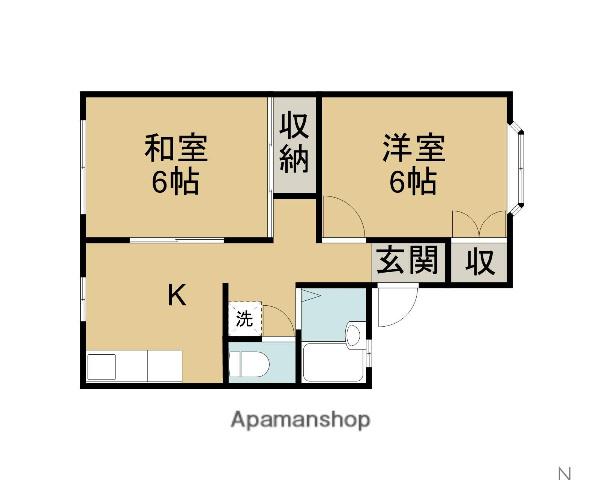 グリーンパレス(2K/1階)の間取り写真