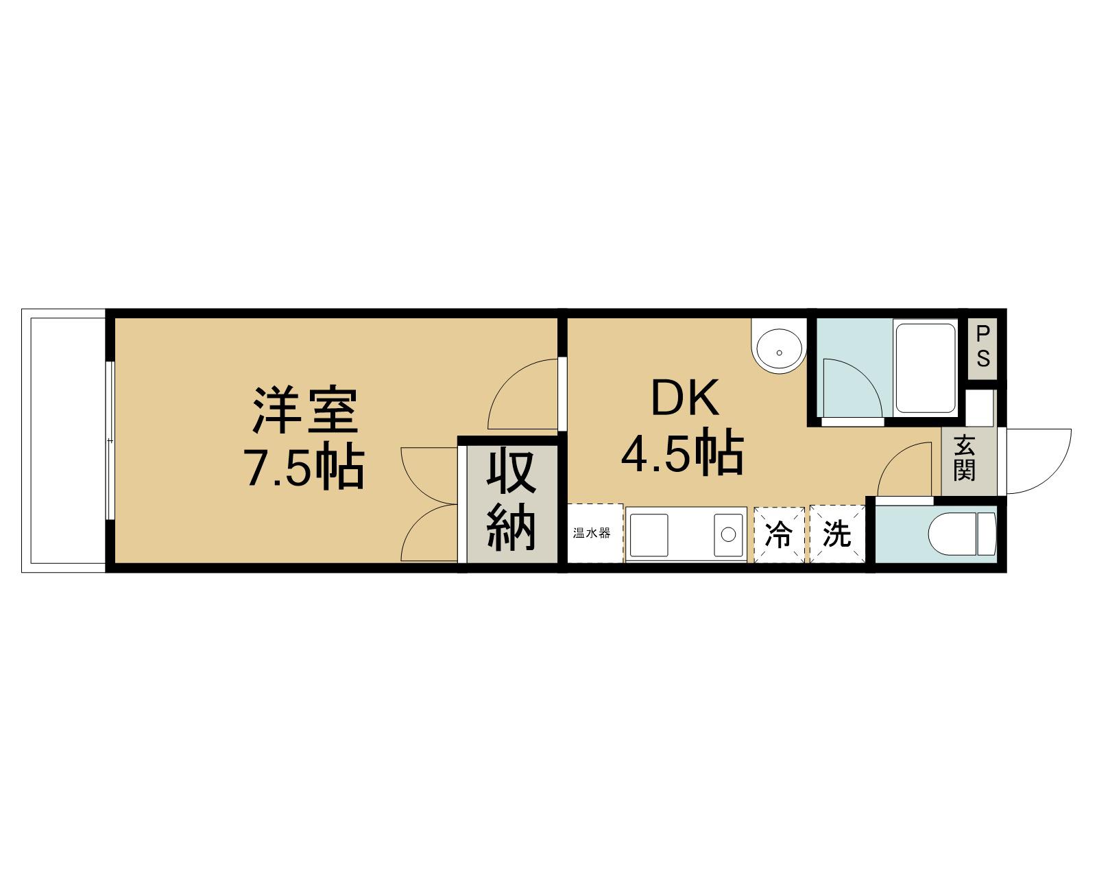 ヴィラ・ムティアラ(1DK/3階)の間取り写真