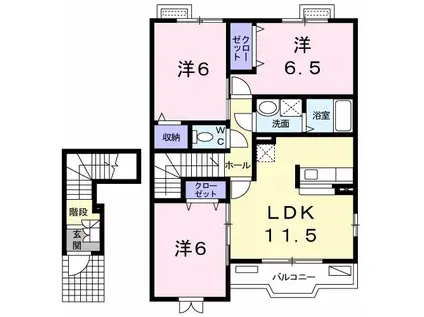 シーサイドレジデンス(3LDK/2階)の間取り写真