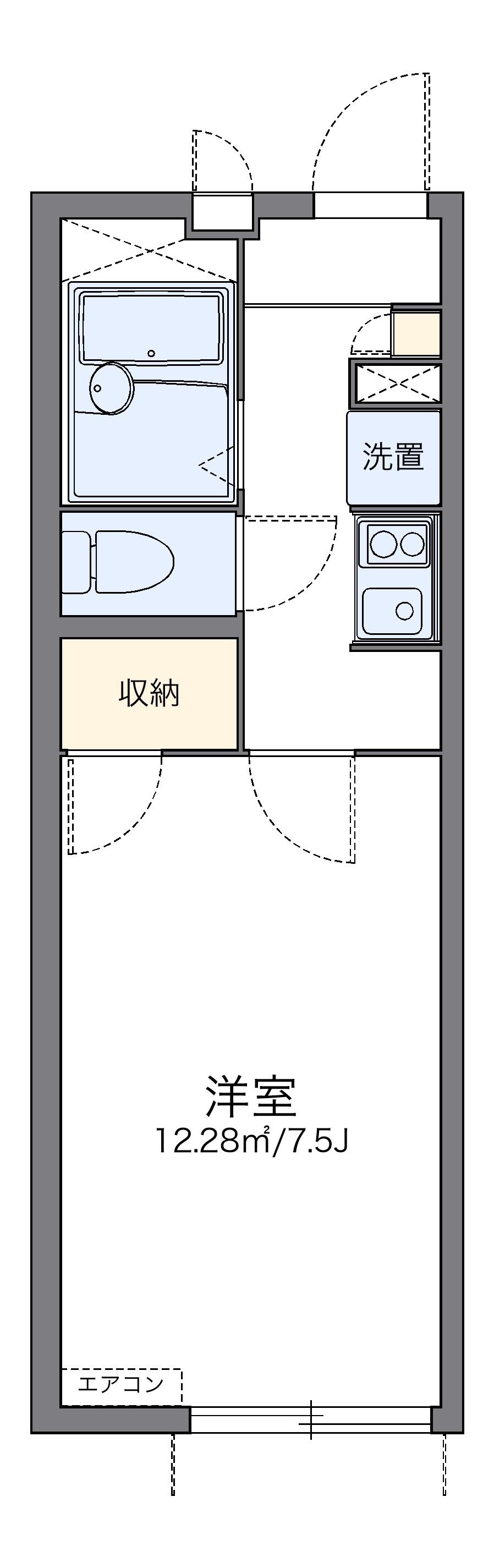 レオパレス湖山駅前(1K/2階)の間取り写真
