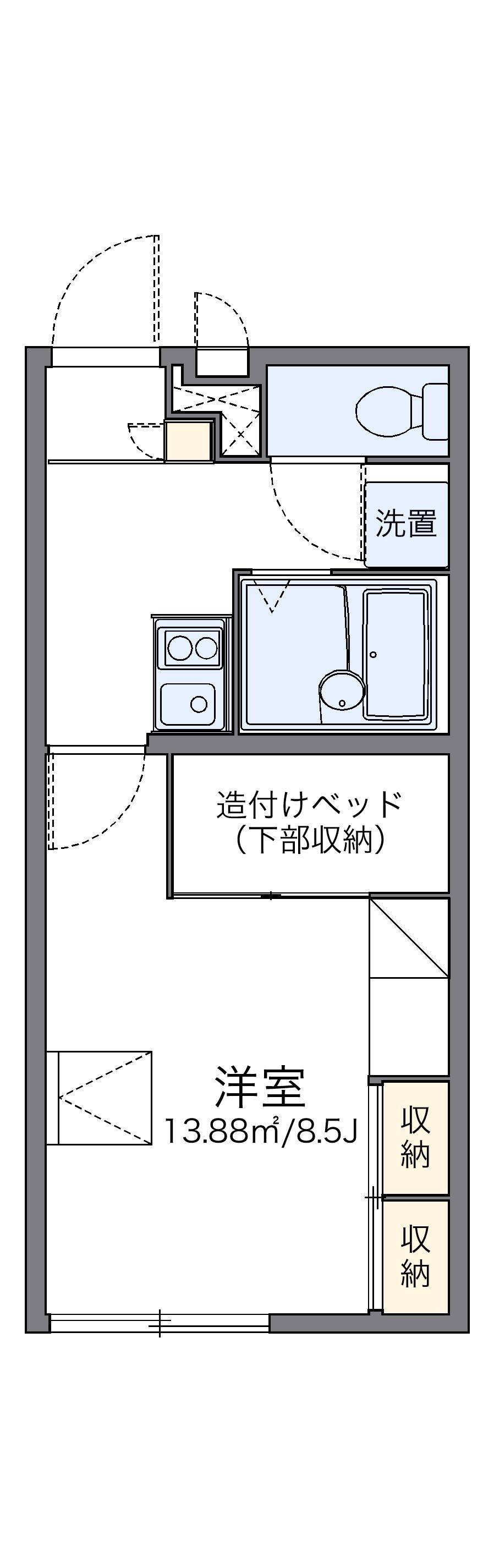 レオパレス美保(1K/2階)の間取り写真