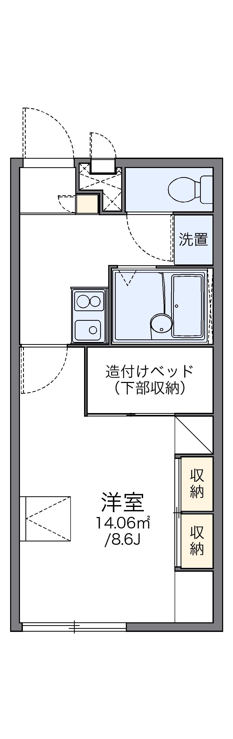 レオパレスKARO(1K/2階)の間取り写真