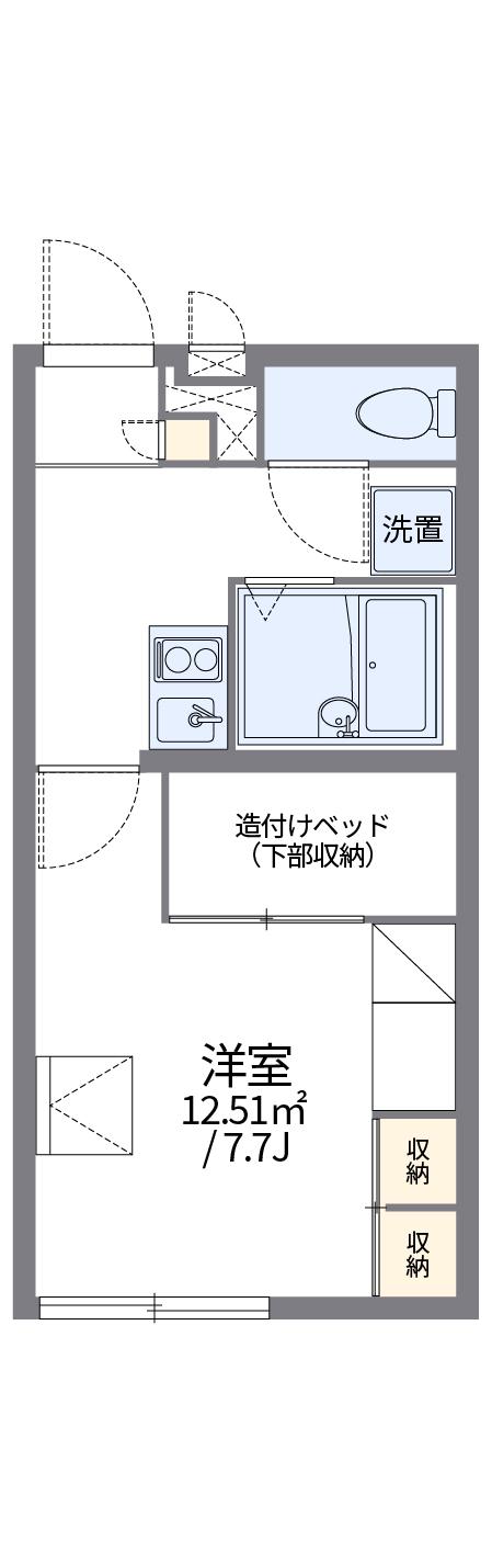 レオパレスアール(1K/1階)の間取り写真